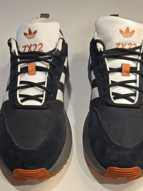 adidas 7X22 Bost Men's Black, White & Orange Low-Top Sneakers